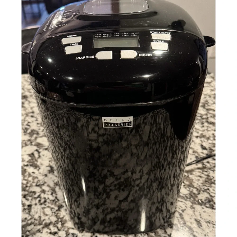 Bella Pro Series 2 lb. Bread Maker BM1349-UL Black *TESTED* Box & Instructions